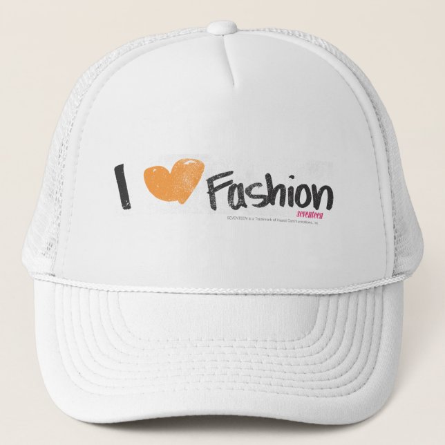 Gorra De Camionero I naranja de la moda del corazón (Anverso)