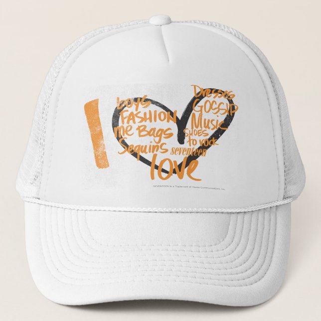 Gorra De Camionero I naranja de la pintada del corazón (Anverso)