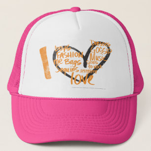 Gorra De Camionero I naranja de la pintada del corazón