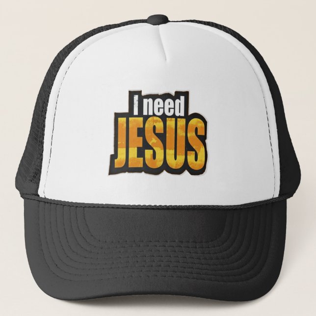 Gorra De Camionero I need JESUS - Christian (Anverso)