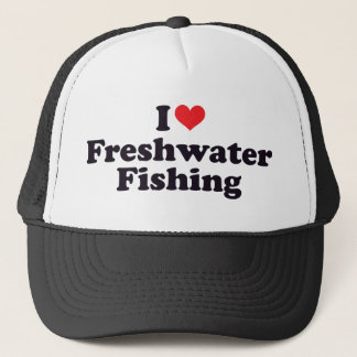 Gorra De Camionero I pesca en agua dulce del corazón