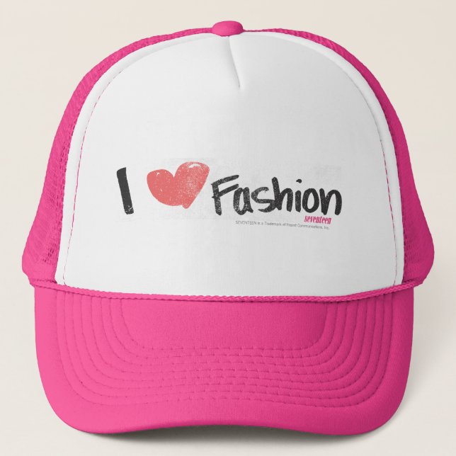 Gorra De Camionero I púrpura de la moda del corazón (Anverso)