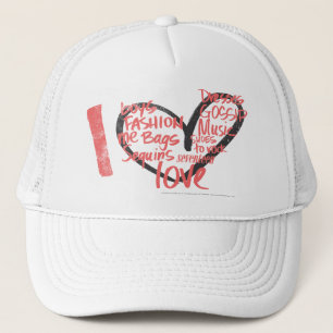 Gorra De Camionero I rosa de la pintada del corazón