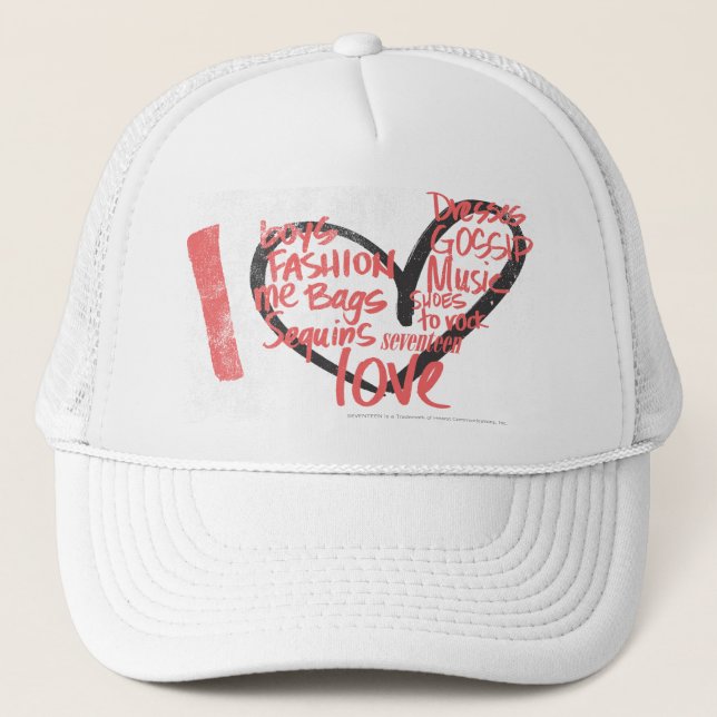 Gorra De Camionero I rosa de la pintada del corazón (Anverso)