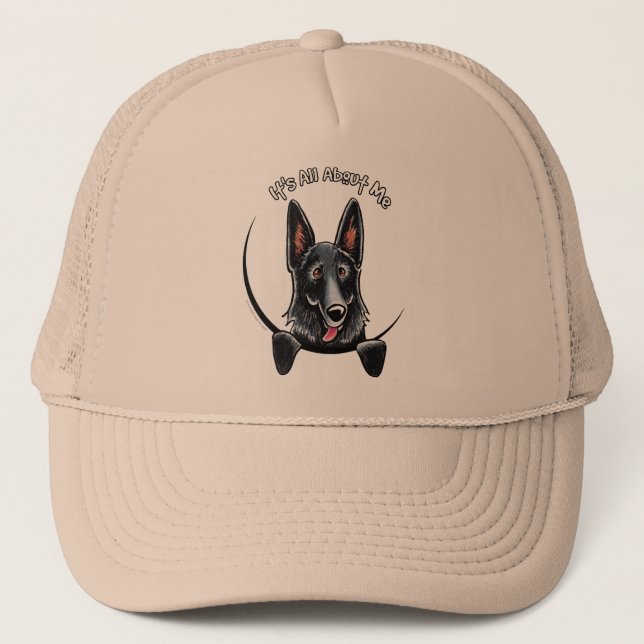 Gorra De Camionero IAAM de Pastor Alemán Negro (Anverso)