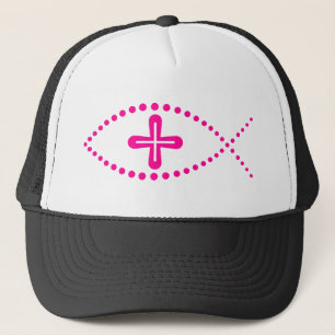 Gorra De Camionero Ichthus Pink Christian Fish