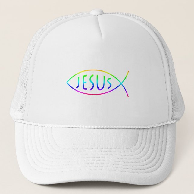 Gorra De Camionero Ichthus - Símbolo cristiano de pescado (Anverso)
