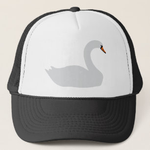 Gorra De Camionero icono blanco del cisne