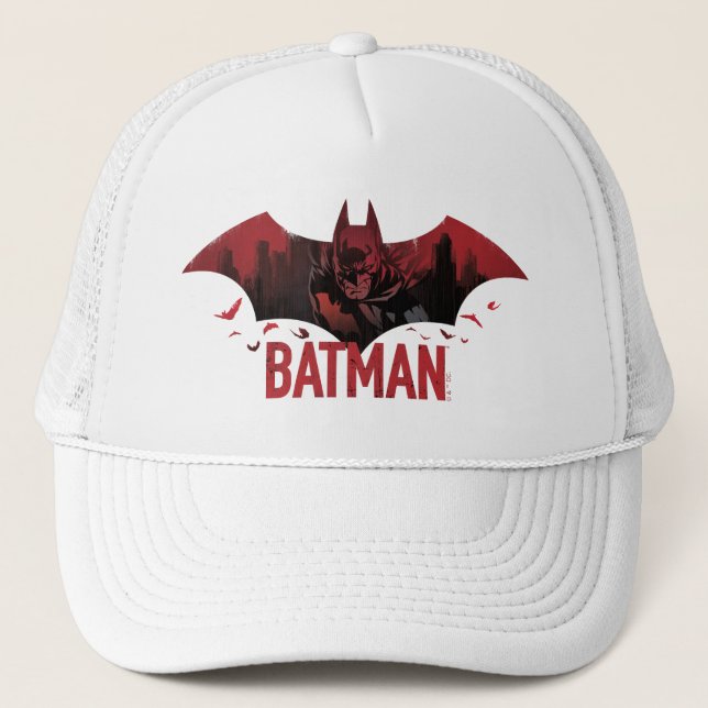 Gorra De Camionero Icono de Batman Crimson Gotham (Anverso)