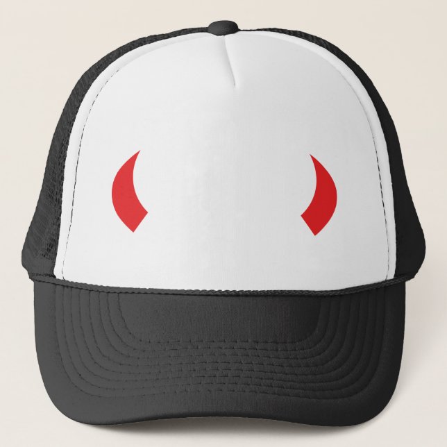 Gorra De Camionero icono de los cuernos del diablo rojo (Anverso)