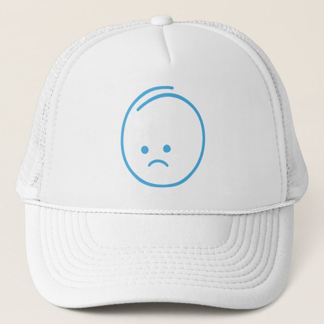 Gorra De Camionero Icono de Tristeza Minimalista (Anverso)