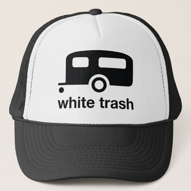 Gorra De Camionero Icono del remolque de la basura blanca - parque de (Anverso)