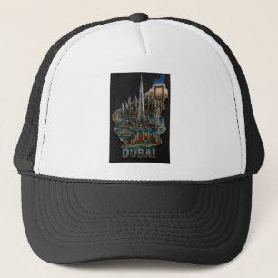 Gorra De Camionero Icono horizonte de Dubái Arte 3D