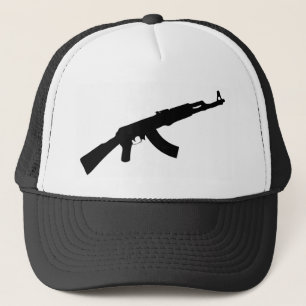 Gorra De Camionero icono negro del ak 47 del arma