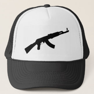 Gorra De Camionero icono negro del ak 47 del arma