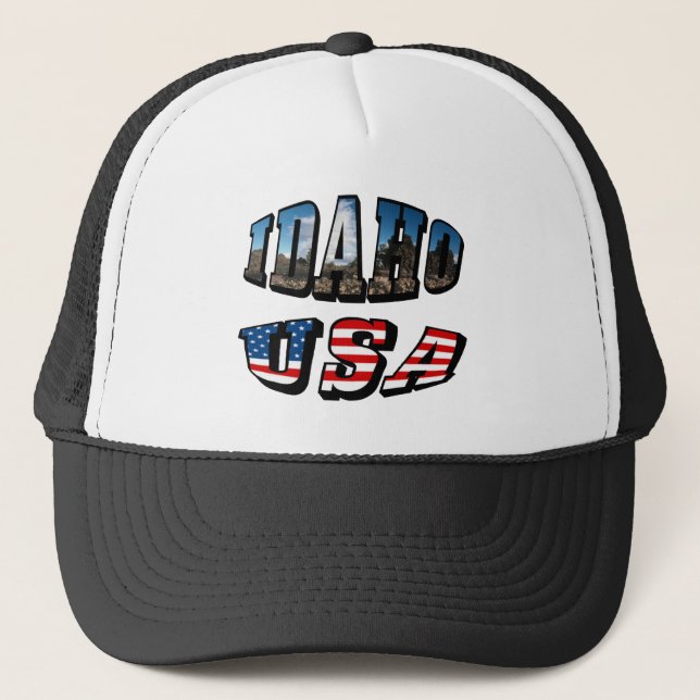 Gorra De Camionero Idaho Picture State and Flag USA Textos (Anverso)
