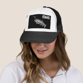 GORRA DE CAMIONERO IDAHO STEELHEAD -AQUÍ PESCADO PESQUERO- GOLPEANDO