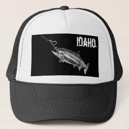 GORRA DE CAMIONERO IDAHO STEELHEAD -AQUÍ PESCADO PESQUERO- GOLPEANDO 