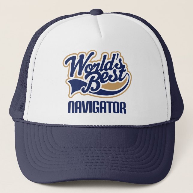 Gorra De Camionero Idea De Regalo Para Navegador (Mejor Mundo) (Anverso)