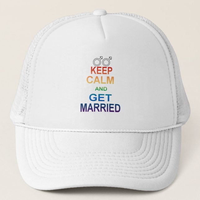 Gorra De Camionero Igualdad de matrimonio GAY Mantener la calma gay c (Anverso)