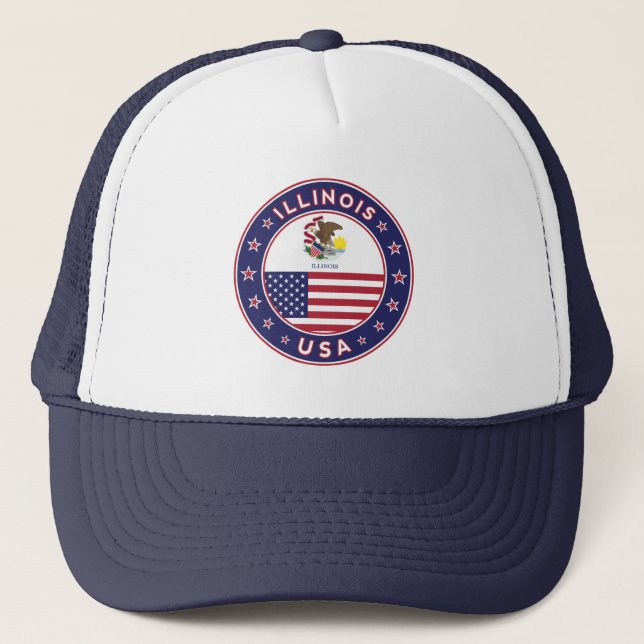 Gorra De Camionero Illinois, camiseta de Illinois, (Anverso)