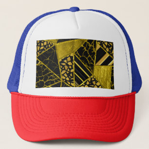 Gorra De Camionero Ilusión de textura del triángulo negro dorado