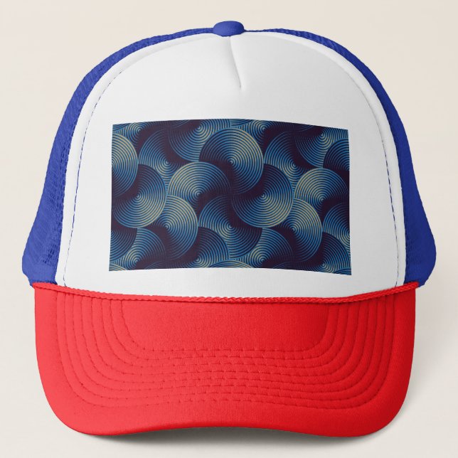 Gorra De Camionero Ilusión óptica de círculos metálicos, patrón sin f (Anverso)