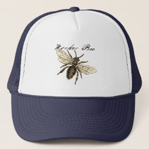 Gorra De Camionero Ilustración Antigüedad Insecto Abeja Obrera Vintag