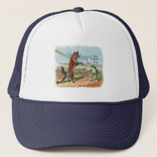 Gorra De Camionero Ilustracion antiguo de pesca de rana Fox