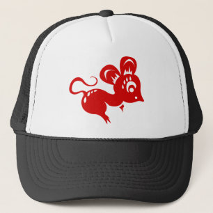 Gorra De Camionero Ilustracion chino de la rata de la astrología