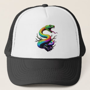 Gorra De Camionero Ilustracion colorido de serpiente
