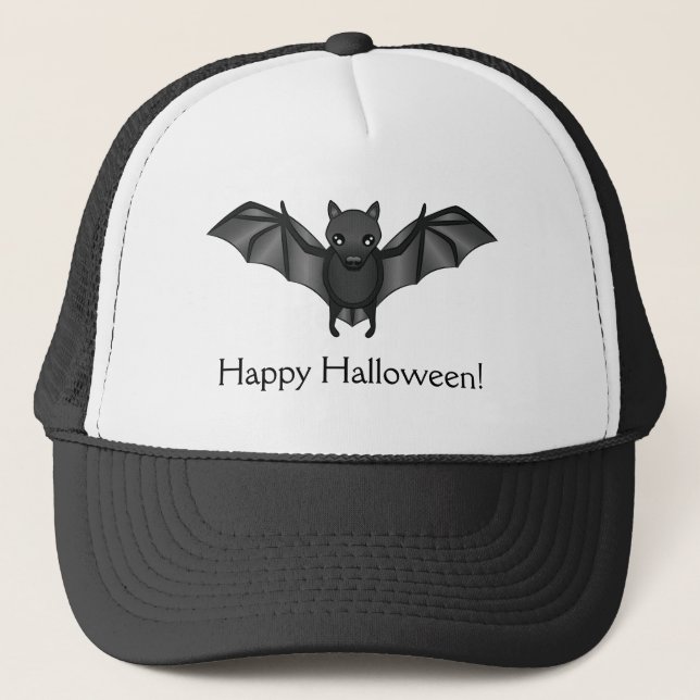 Gorra De Camionero Ilustracion Cute Personalizado Bat Halloween (Anverso)