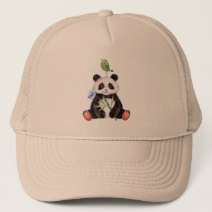 Gorra De Camionero Ilustración de acuarelas de Panda y Pájaro