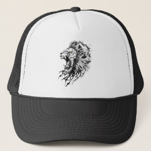 Gorra De Camionero Ilustracion de arte de animales salvajes de león