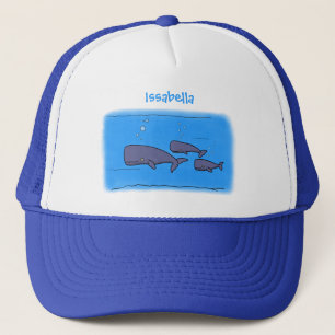 Gorra De Camionero Ilustracion de ballenas personalizados migratorias
