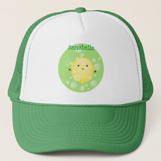 Gorra De Camionero Ilustracion de burbujas de personalizado de limón (Anverso)