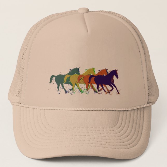 Gorra De Camionero ilustracion de caballos (Anverso)