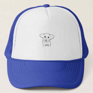 Gorra De Camionero Ilustración de cachorro blanco adorable dibujada a