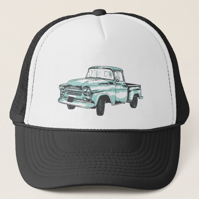 Gorra De Camionero Ilustracion de camiones de época (Anverso)