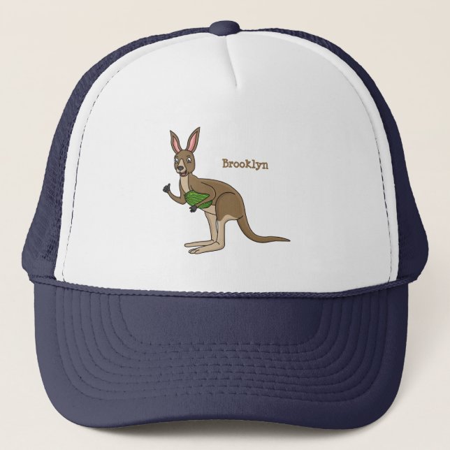 Gorra De Camionero Ilustracion de canguro australiano bastante feliz (Anverso)