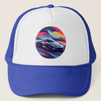 Gorra De Camionero Ilustración de coche deportivo futurista dinámico