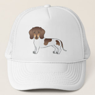 Gorra De Camionero Ilustración de Dachshund de pelo corto marrón y br