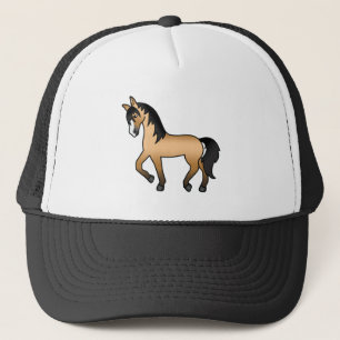 Gorra De Camionero Ilustración de dibujos animados de caballo trotón