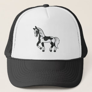 Gorra De Camionero Ilustración de dibujos animados de caballo trotón