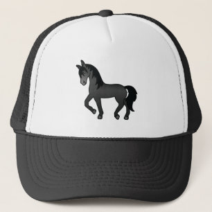 Gorra De Camionero Ilustración de dibujos animados de caballo trotón