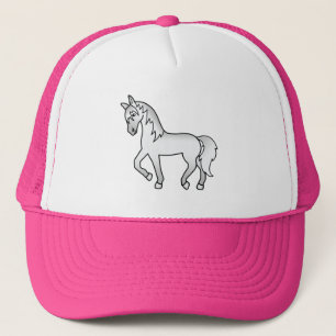 Gorra De Camionero Ilustración de dibujos animados de caballo trotón
