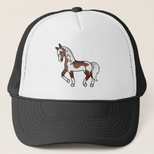 Gorra De Camionero Ilustración de dibujos animados de caballo trotón