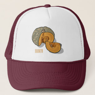 Gorra De Camionero Ilustración de dibujos animados de calabaza
