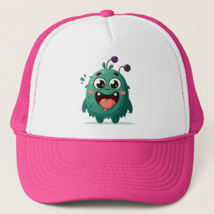 Gorra De Camionero Ilustración de dibujos animados de monstruo lindo