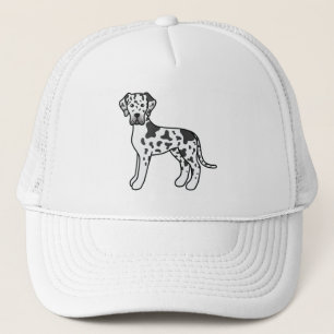 Gorra De Camionero Ilustración de dibujos animados de perro Gran Dané